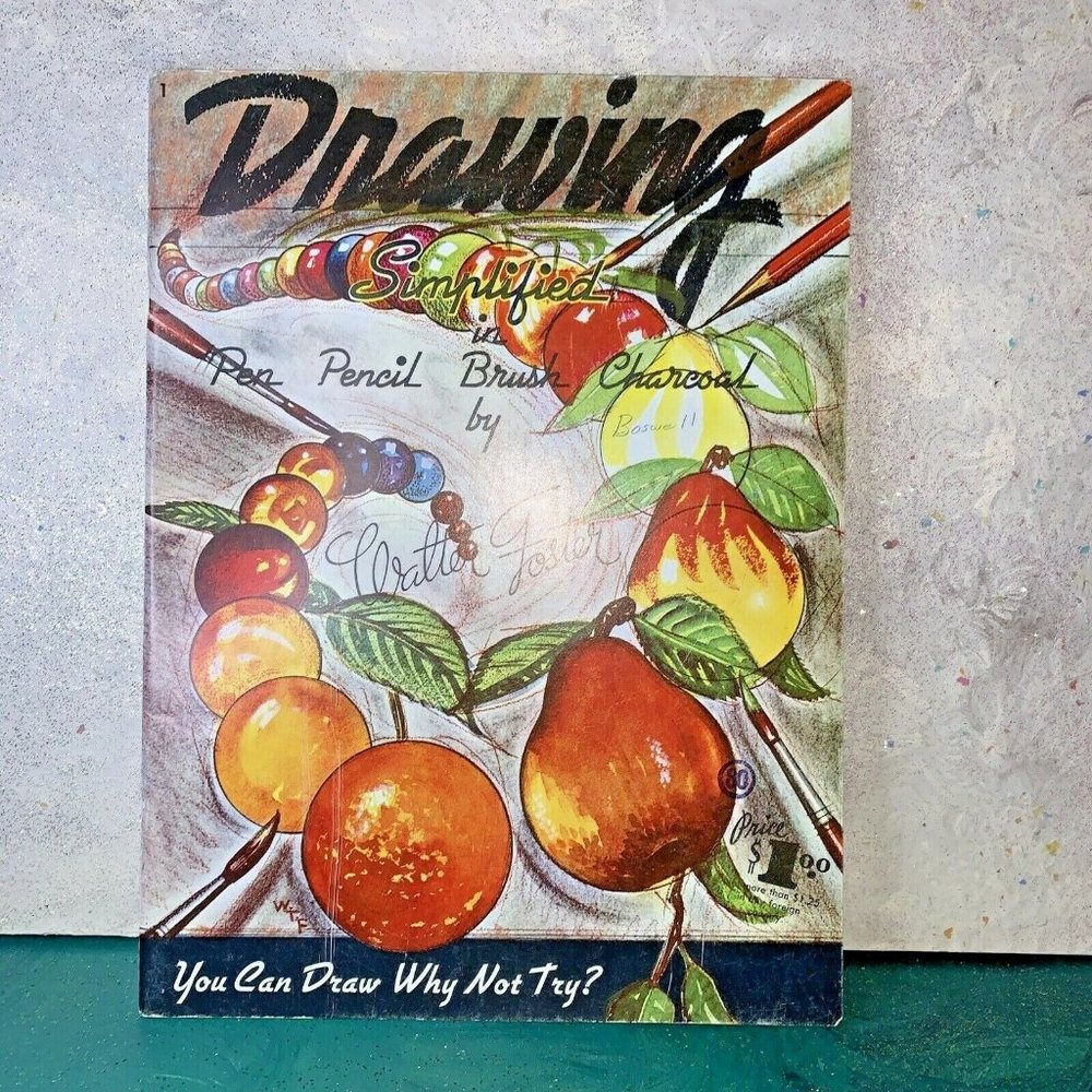 Vintage ~ Drawing Simplified In Pen Pencil Brush Charcoal by Walter Foster ~YaY!